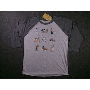 Out of Print Raglan Shirt Mens L Read Like A Girl Graphic Causal Gray Unisex New